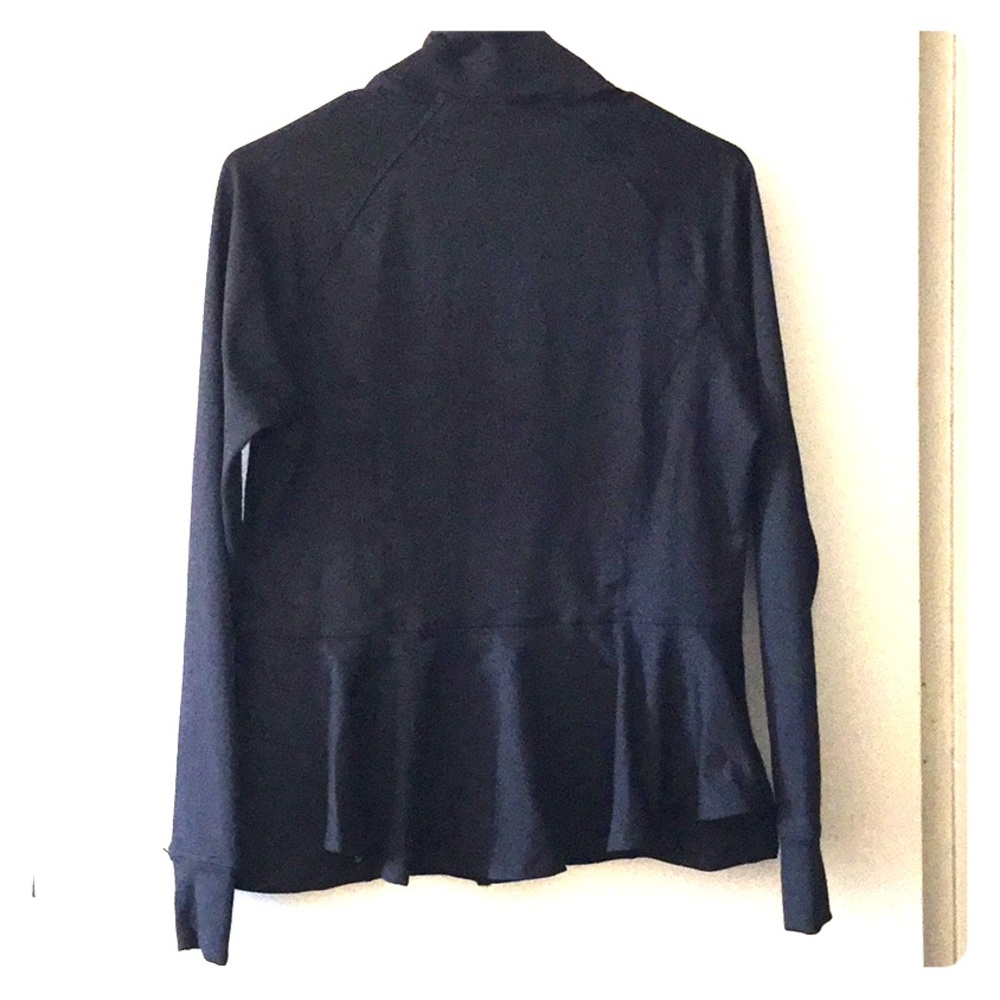 Black zip up exercise jacket Peplum
